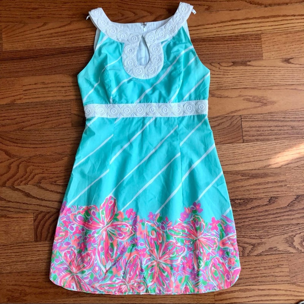 LILLY PULITZER RARE Sleeveless Cotton Embroidered Band Dress Women’s Size 6